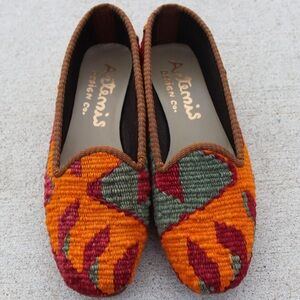 Artemis Design Co. Vibrant Orange and Red Loafers